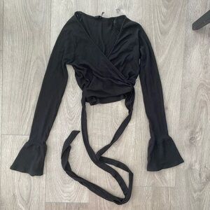 Urban outfitters wrap crop long sleeve top